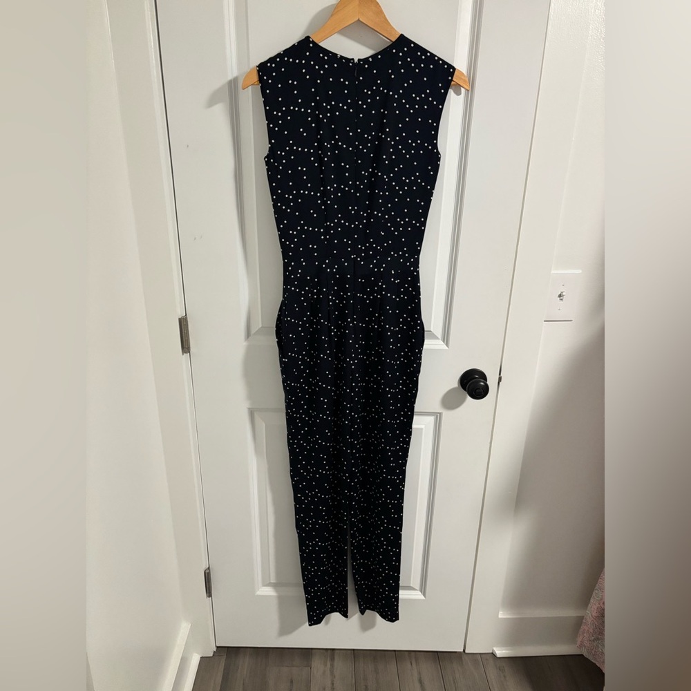 Reiss Navy Polka Dot Sleeveless Jumpsuit - Picture 9 of 12